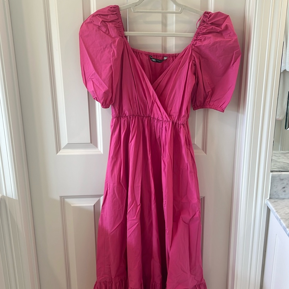Zara Maxi Dress Hot Pink